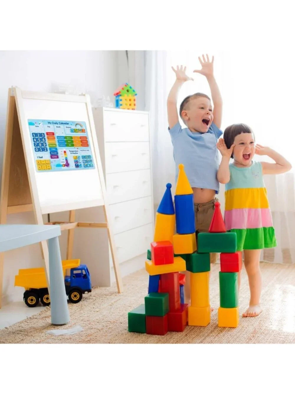 Kids Magnetic Calendar - 58 PCS Daily Planner for Learning & Fun Activities